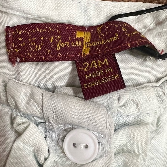 7 For All Mankind Girls Ruffle Button-Down Shirt - Blue Tie-Dye Size 24M - Picture 3 of 5